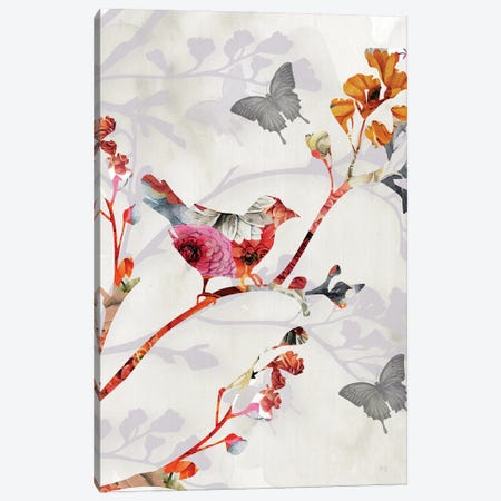 Bird and Cherry Blossoms II Canvas Print #SUS371} by Susan Jill Art Print