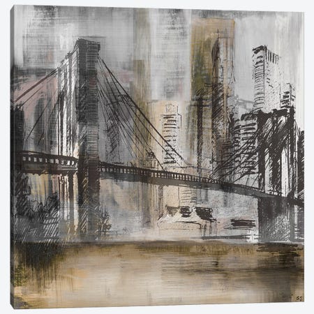 Brooklyn Bridge Twilight Canvas Print #SUS69} by Susan Jill Canvas Print