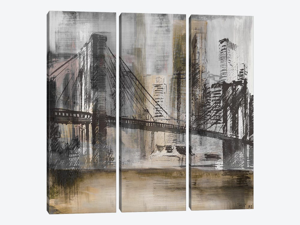 Brooklyn Bridge Twilight by Susan Jill 3-piece Canvas Artwork