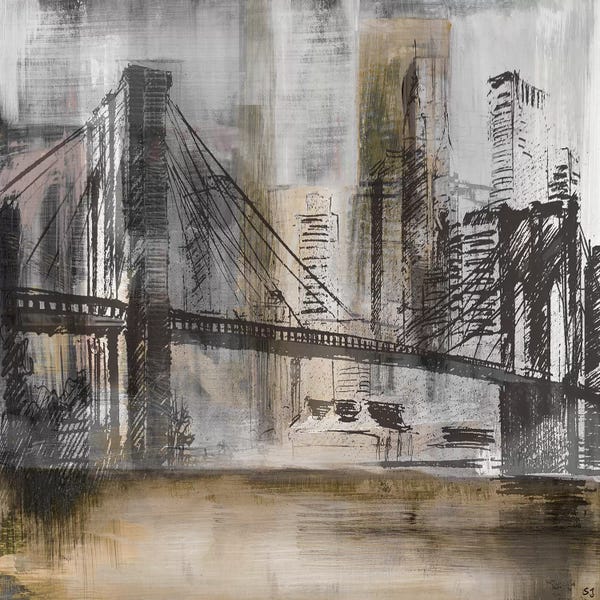 Industrial Office: Brooklyn Bridge Twilight by Susan Jill