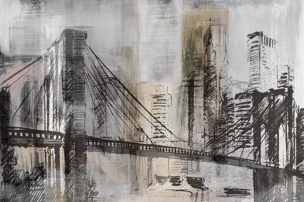 Industrial Office: Brooklyn Bridge Twilight Detail by Susan Jill