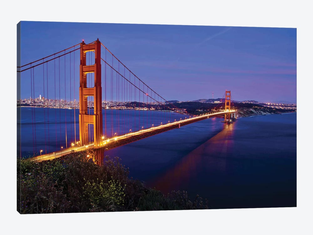 Golden Gate Sunset by Susan Vizvary 1-piece Canvas Artwork