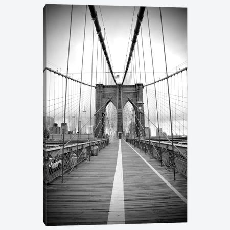 Brooklyn Bridge With Flag II Canvas Print #SUV178} by Susan Vizvary Canvas Art Print