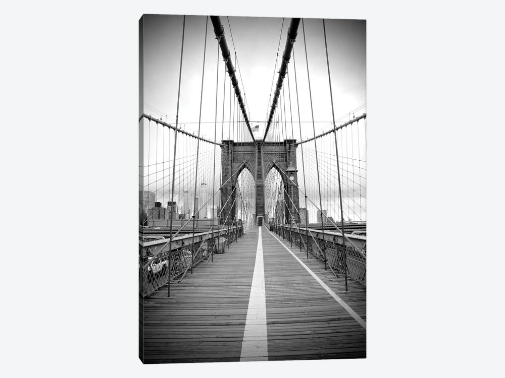 Brooklyn Bridge With Flag II by Susan Vizvary 1-piece Canvas Wall Art