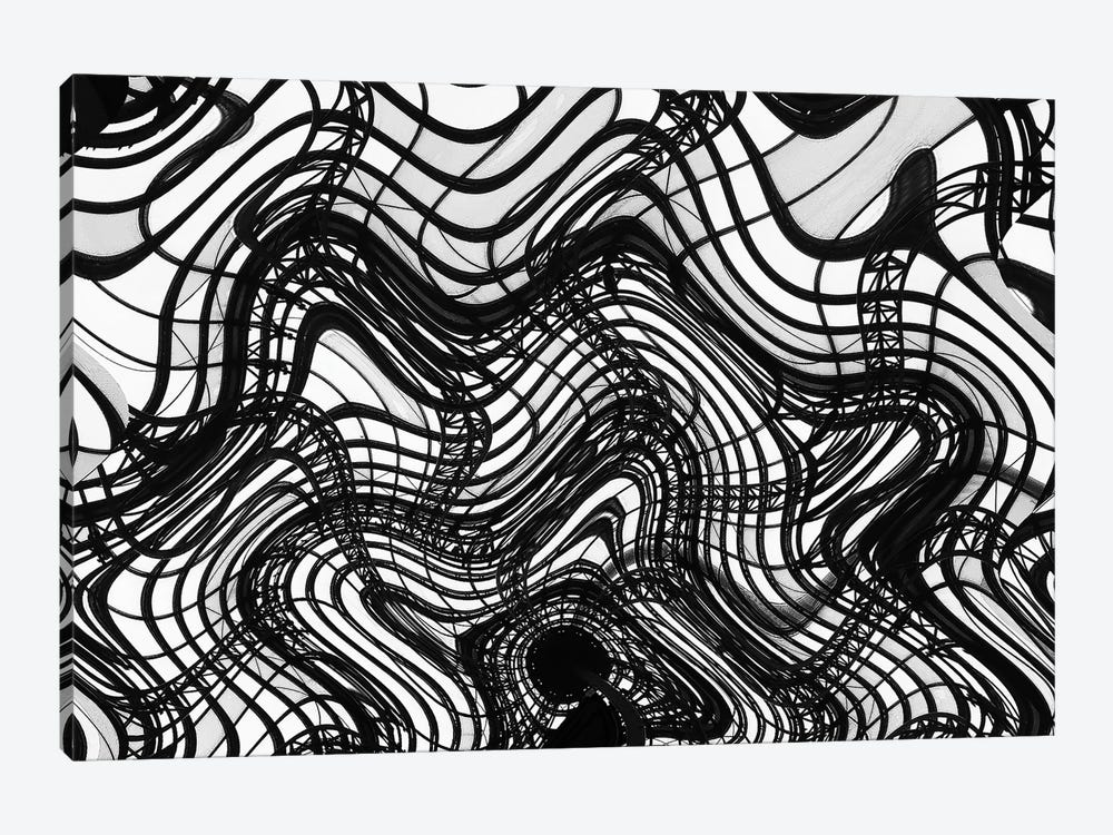 Black And White Ceiling, Wavy by Susan Vizvary 1-piece Canvas Art Print
