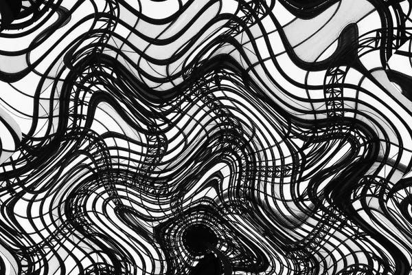 Susan Vizvary: Black And White Ceiling, Wavy by Susan Vizvary