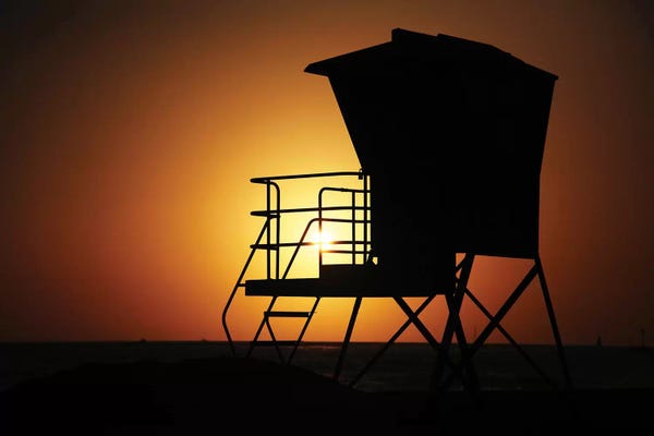 Susan Vizvary: Lifeguard Sunset by Susan Vizvary