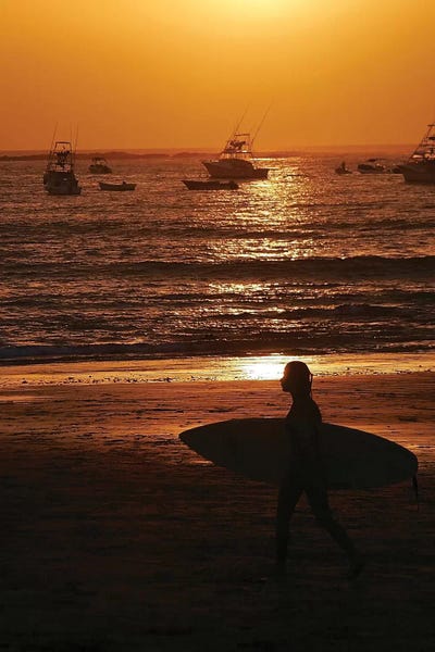 Susan Vizvary: Surfer At Sunset by Susan Vizvary