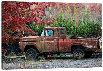 Autumn Vintage Truck Canvas Art Print - Trucks