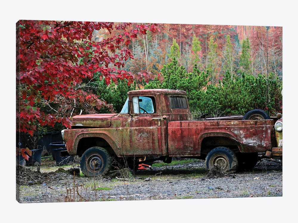 Autumn Vintage Truck by Susan Vizvary 1-piece Canvas Artwork