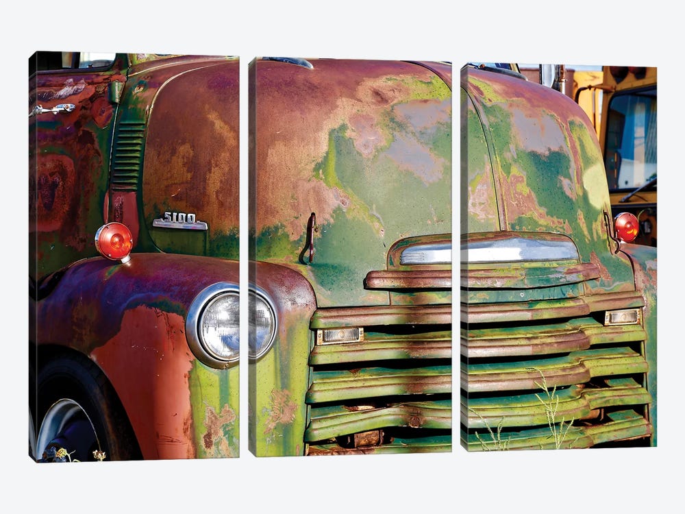Green Rusted Grill by Susan Vizvary 3-piece Canvas Art Print