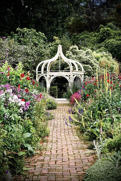 Susan Vizvary: Gazebo In Garden by Susan Vizvary