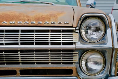 Ambassador Front Grill by Susan Vizvary framed canvas print