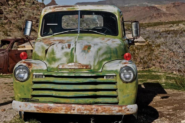 Susan Vizvary: Green Chevorlet Route 66 by Susan Vizvary