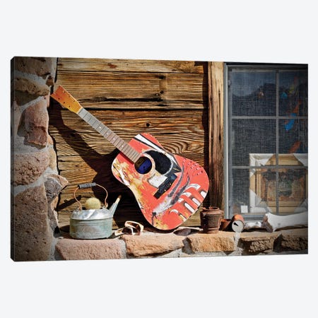 Guitar In The Window Canvas Print #SUV250} by Susan Vizvary Canvas Wall Art