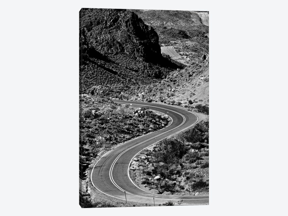 Kingman Curved Road In Black And White by Susan Vizvary 1-piece Canvas Wall Art