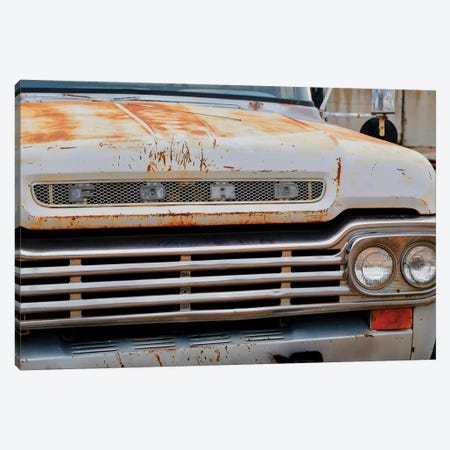 White Ford Grill Canvas Print #SUV267} by Susan Vizvary Canvas Wall Art