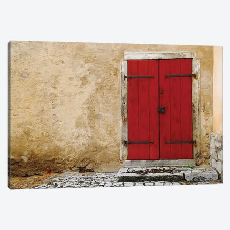 Austrian Red Door Canvas Print #SUV270} by Susan Vizvary Canvas Artwork