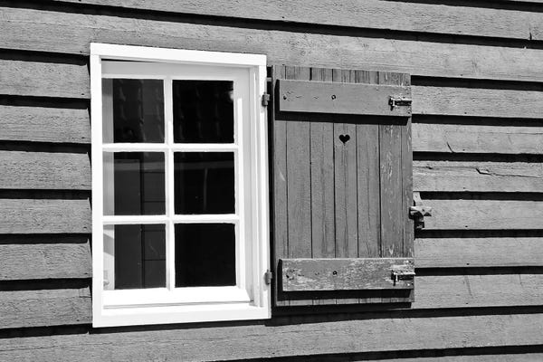 Susan Vizvary: Heart Window Panel In Black And White  by Susan Vizvary