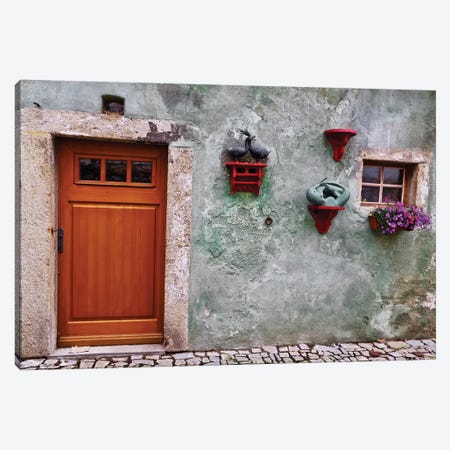 Weathered Wall With Wood Door Canvas Print #SUV296} by Susan Vizvary Canvas Art Print