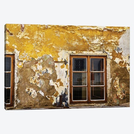 Window With Yellow Cracked Wall Canvas Print #SUV299} by Susan Vizvary Canvas Art