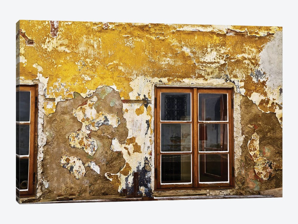 Window With Yellow Cracked Wall by Susan Vizvary 1-piece Canvas Art Print