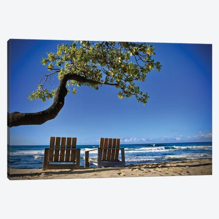 2 Chairs On The Beach Canvas Print #SUV305} by Susan Vizvary Canvas Print