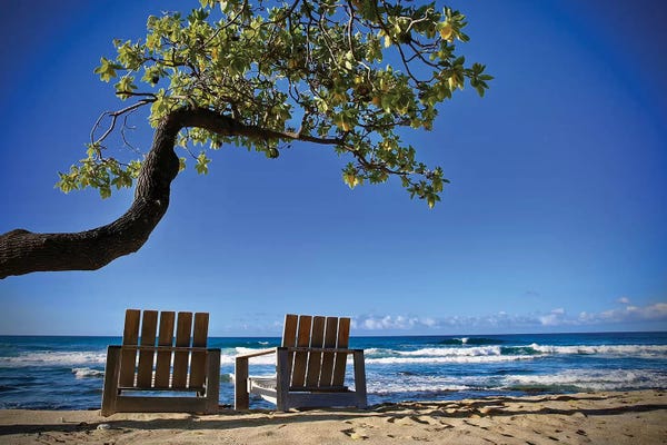 Susan Vizvary: 2 Chairs On The Beach by Susan Vizvary