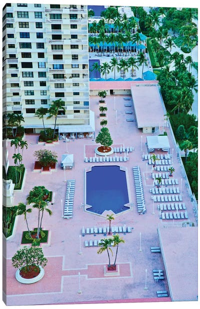 Miami Pool From Above Canvas Art Print - Swimming Pool Art