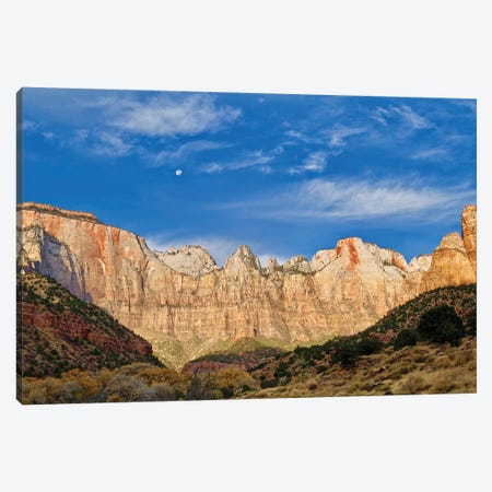 Moonrise Over Zion Canvas Print #SUV314} by Susan Vizvary Canvas Wall Art