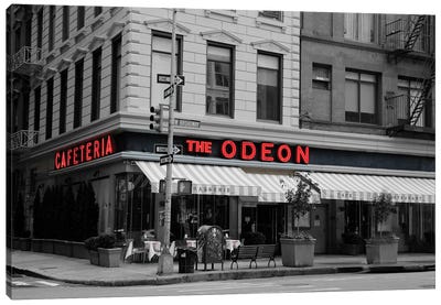 Odeon Corner In Black And White Canvas Art Print - New York Art
