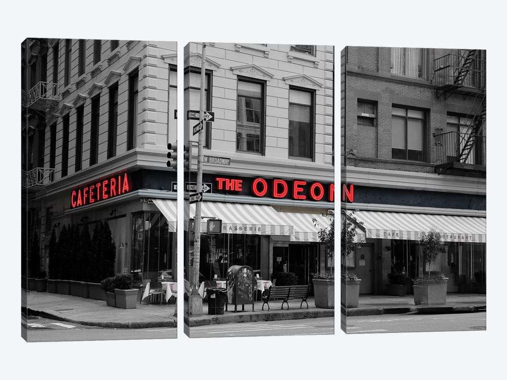 Odeon Corner In Black And White by Susan Vizvary 3-piece Art Print