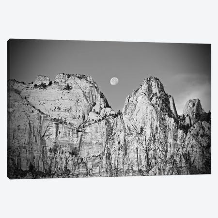 Utah Moonrise In Black And White Canvas Print #SUV318} by Susan Vizvary Art Print