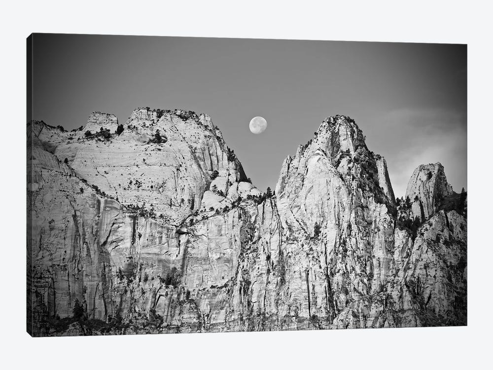 Utah Moonrise In Black And White by Susan Vizvary 1-piece Art Print