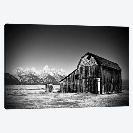 Grand Tetons Barn In Black And White Canvas Print #SUV347} by Susan Vizvary Canvas Print