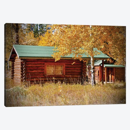 Log Cabin In The Woods Canvas Print #SUV365} by Susan Vizvary Art Print