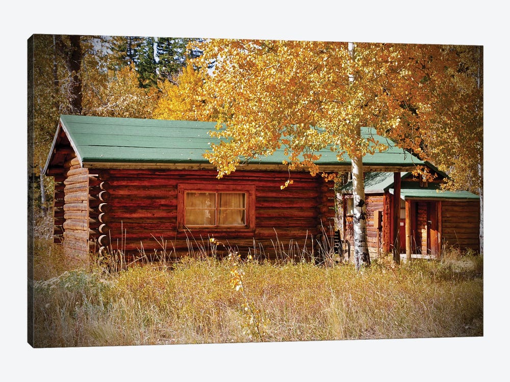 Log Cabin In The Woods by Susan Vizvary 1-piece Canvas Art Print