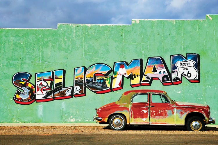 Vintage Seligman On Route 66 by Susan Vizvary wall art