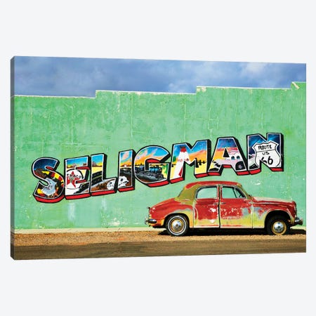 Vintage Seligman On Route 66 Canvas Print #SUV394} by Susan Vizvary Canvas Wall Art