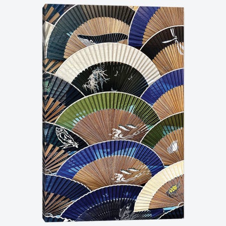 Layers Of Fans In Blue Canvas Print #SUV396} by Susan Vizvary Canvas Artwork
