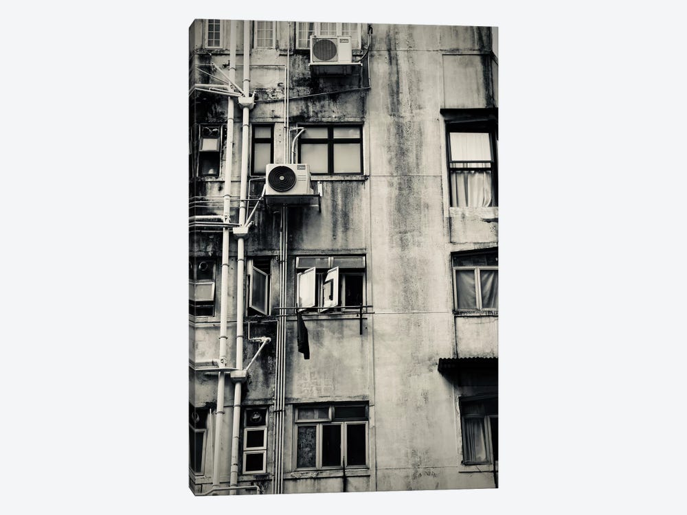 Hong Kong Building In Black&White by Susan Vizvary 1-piece Canvas Art