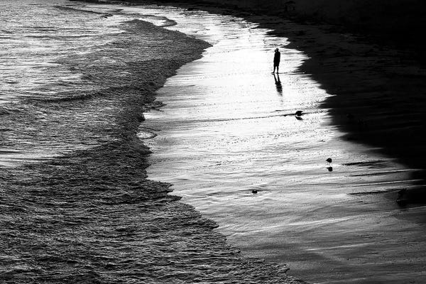 Susan Vizvary: Lone Man At Sunset by Susan Vizvary