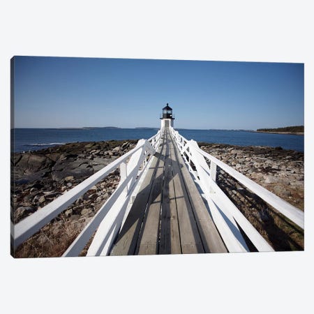 Maine Lighthouse Walkway Canvas Print #SUV57} by Susan Vizvary Canvas Art