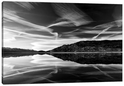 Owens Lake Reflection in Black&White Canvas Art Print - Susan Vizvary