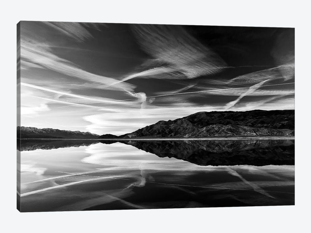 Owens Lake Reflection in Black&White by Susan Vizvary 1-piece Canvas Wall Art