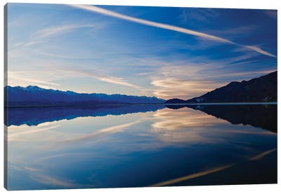 Owens Lake Sunset, Horizontal Canvas Art Print - Pantone 2020 Classic Blue