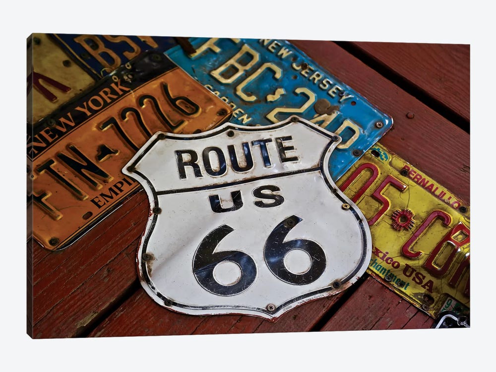 Route 66 License Plates by Susan Vizvary 1-piece Canvas Print