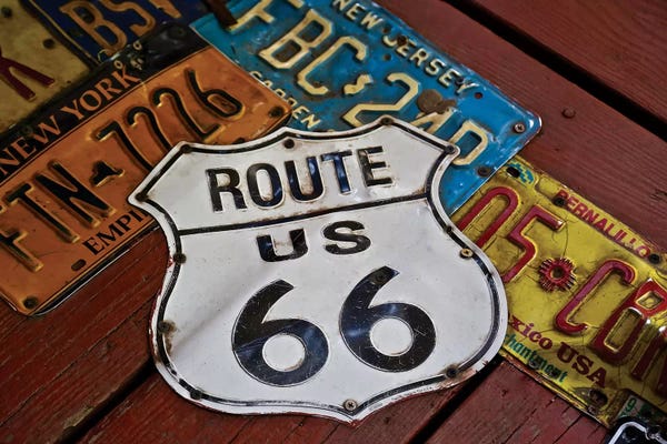 Susan Vizvary: Route 66 License Plates by Susan Vizvary