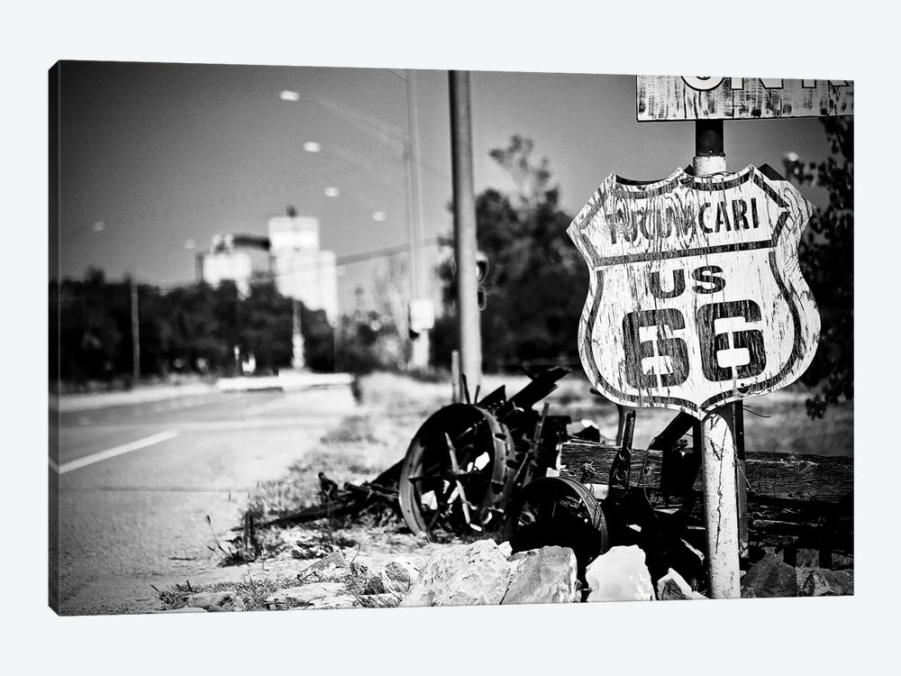Route 66 Sign In Black&White by Susan Vizvary 1-piece Art Print
