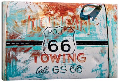 Route 66 Towing Canvas Art Print - American Décor